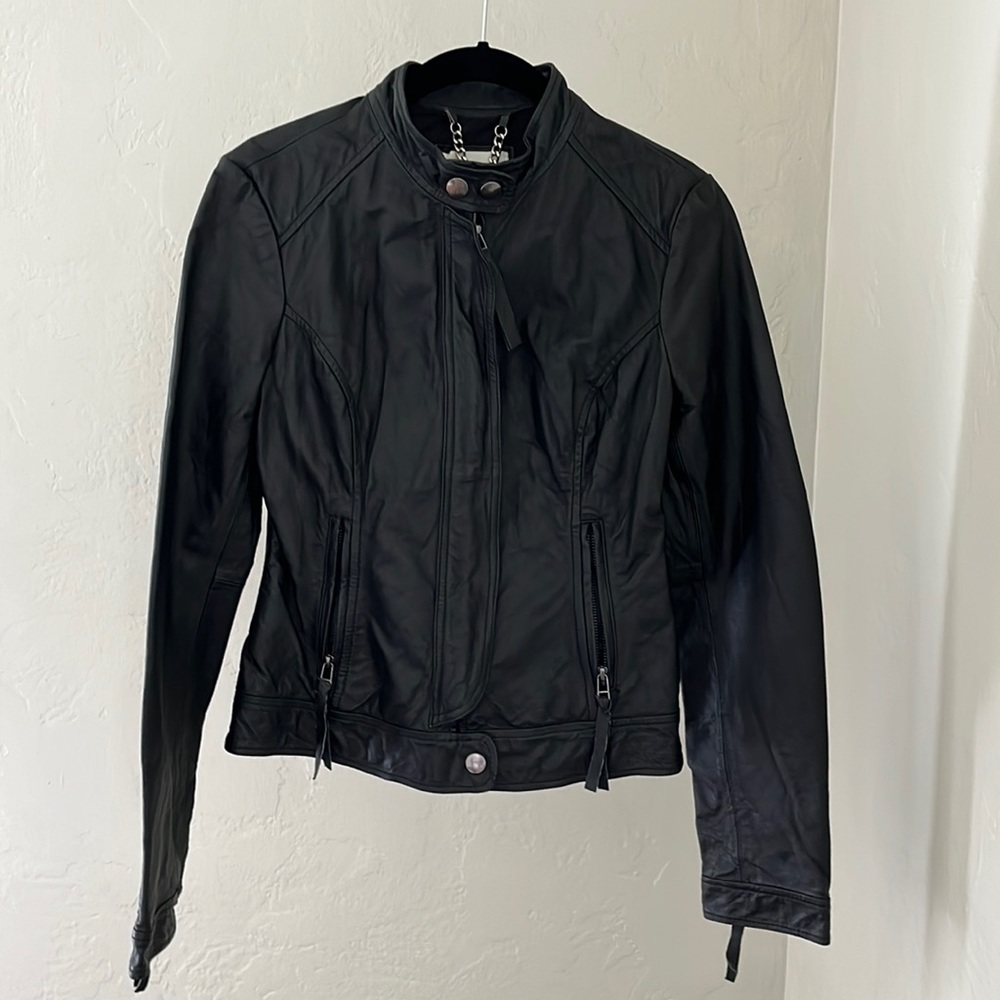 Leather moto jacket